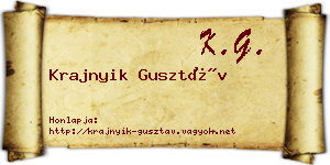 Krajnyik Gusztáv névjegykártya