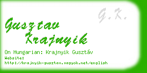 gusztav krajnyik business card