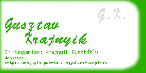 gusztav krajnyik business card